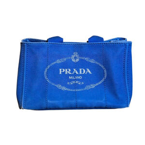 Prada Canapa Blue Denim Tote Bag